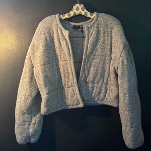 Out From Under by Urban Outfitters Grey Cropped Puffer Jacket
